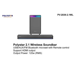 POLYSTAR 2.1 Wireless Sound Bar | PV-2039-2.1WL